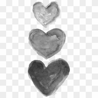 #ftestickers #watercolor #hearts #gray #black - Black And Grey Heart Clipart