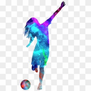 Click And Drag To Re-position The Image, If Desired - Woman Soccer Player 05 In Watercolor Clipart