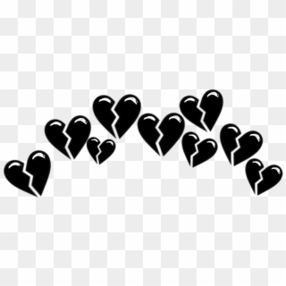 #broken #brokenheart #heart #hearts #tumblr #black - Heart Clipart