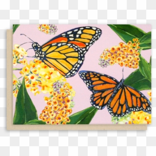 Monarch Butterfly Note Cards With Purple Background - Monarch Butterfly Clipart