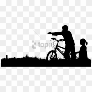 Free Png This Free Icons Design Of Kids And Bike Silhouette - Familia En Bicicleta Clipart