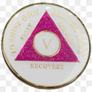 Aa Medallion Glow In Dark Glitter Pink Coin - Circle Clipart