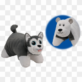 Flip 'n Play Friends 2 In 1 Plush To Pillow Husky To - Peluche Almohada Clipart