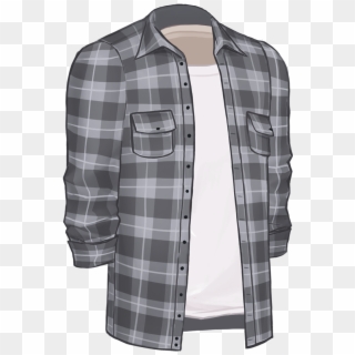 C 4mgeneric S4shirtlong Openflannel Cottoncoolgrey - Plaid Clipart