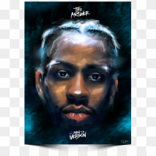 Allen Iverson 'the Answer' Digital Painting - Allen Iverson Painting Cartoon Clipart