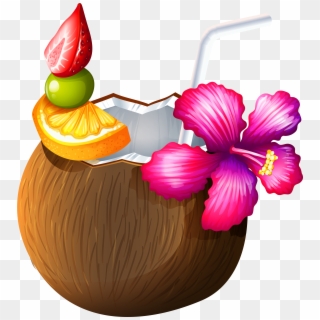 Exotic Coconut Cocktail Png Clipart - Coconut Drink Clip Art Transparent Png