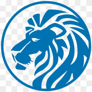 Lion Head Blue - Lion Head Logo Blue Clipart