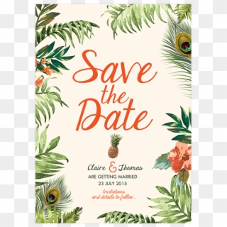 Save The Date - Save The Date Aniversario Tropical Clipart