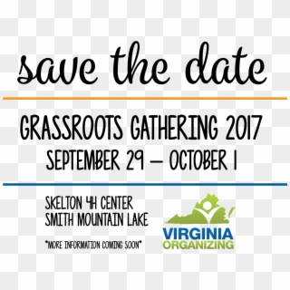 Grassroots Gathering 2017 Save The Date - Virginia Organizing Clipart