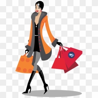 Fashion Style Png - Woman Shopping Vector Png Clipart