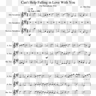 Can't Help Falling In Love With You Sheet Music For - Gonna Fly Now Sheet Music Alto Saxophone Clipart