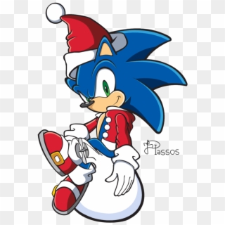 Clip Freeuse Download The Hedgehog Christmas Team Style - Sonic The Hedgehog Christmas Drawing - Png Download