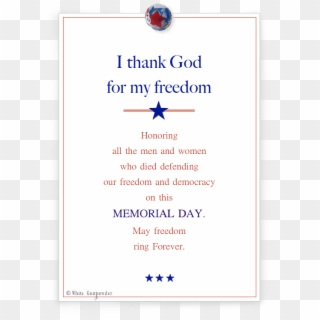 Memorial Day, Thank God - Embarrassed Cat Clipart