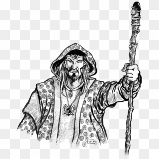 The Staff Is The Mark Of The Wizard - Wizard's Staff Drawung Clipart