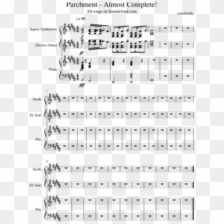 Almost Complete Sheet Music For Piano, Synthesizer, - Sheet Music Clipart
