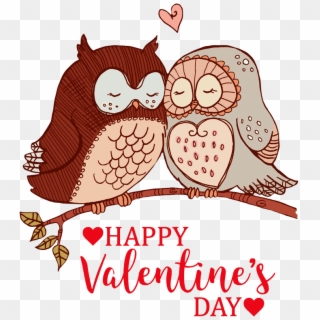 Banner Royalty Free Download Valentine Free Graphics - Valentines Day Owl Clipart - Png Download