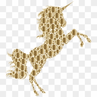 Vector Transparent Library Gold Unicorn Clipart - Gold Silhouette Unicorn .png
