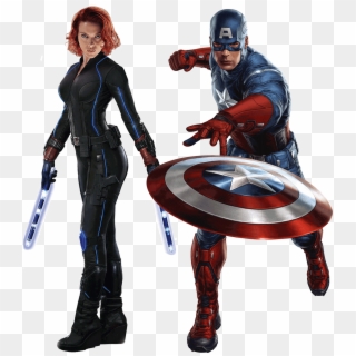 Black Widow Captain America - Marvel Avengers Captain America Clipart