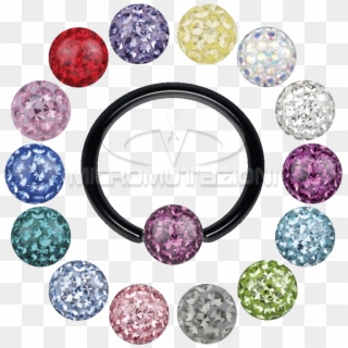 Titanium Ball Closure Ring With Clip In Crystal Ball - Eye Shadow - Png Download