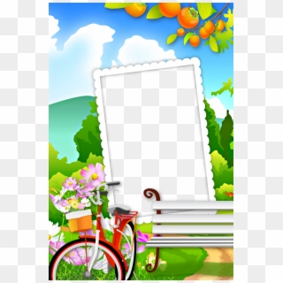 Child Frame With Cycle - Frame And Borders Nature Clipart