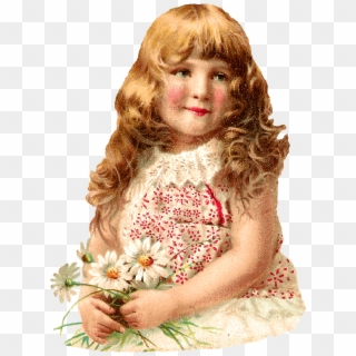 Girl With Flowers Victorian - Ayer's Sarsaparilla Clipart