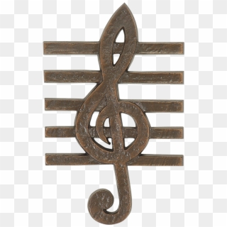 Treble Clef With Staff - Emblem Clipart