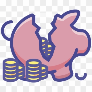 Piggy Bank Money Bank Officer Clip Art - Broken Piggy Bank Clipart - Png Download
