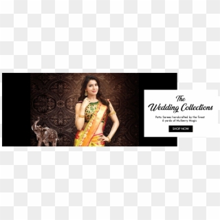 The Wedding Edit - Samantha Green Saree South India Shopping Mall Ad Clipart