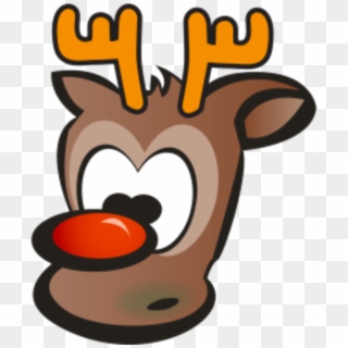 Rudolph Vector Face - Cartoon Reindeer Clipart