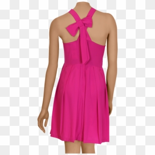 Pink Bow Flare Dress Pink Bow Flare Dress - Cocktail Dress Clipart