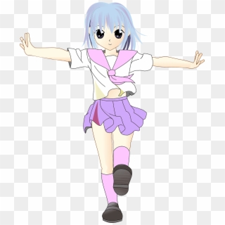Girl Manga Walk Balance Skirt Png Image - Walking Girl Clipart