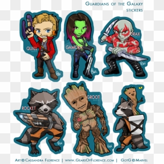 Guardians Of The Galaxy Stickers By Gearsofflorence - Galaxy Of The Guardian Clip Art - Png Download