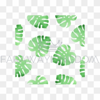 Monstera Watercolor Leaves Seamless Pattern Illustration - Vector Graphics Clipart