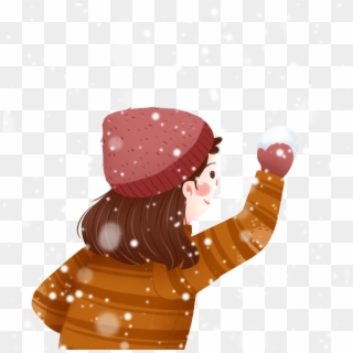 Hand Drawn Big Snow Girl Character Png And Psd - Illustration Clipart