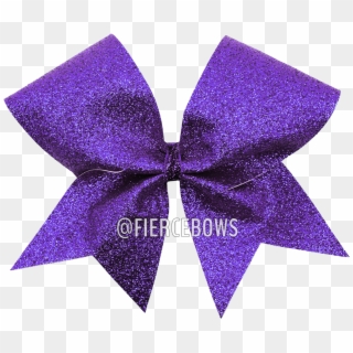 Purple Glitter Cheer Bow Fierce Bows - Cheerleading Clipart
