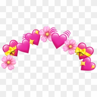 Crown Emoji Tumblr Heart Hearts Pink Heart Crown Emoji - Emoji Clipart