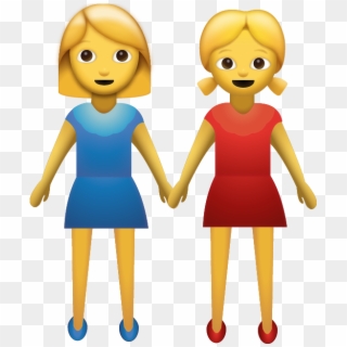 Download Two Women Holding Hands Iphone Emoji Icon - Two Women Holding Hands Emoji Clipart