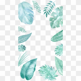 Blue Leaf Watercolor, Painting Effect Watercolor Mint - Мята Акварелью Clipart