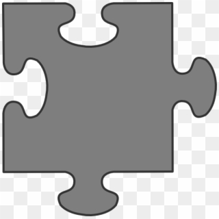 Gray Border Puzzle Piece Clip Art - Gray Puzzle Pieces Clip Art - Png Download