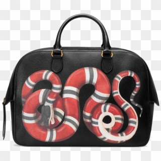 Snake Print Leather Duffle - Gucci Snake Clutch Bag Clipart