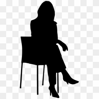 Silhouette, Business, Chair, Woman, Alone, Think - Sagoma Donna Nera Png Clipart