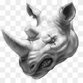 Rhino Head - Black Rhinoceros Clipart