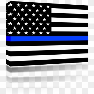 Police Flag Blue Line - Border Clipart