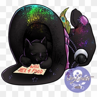 Black Cat In A Hat - Graphic Design Clipart