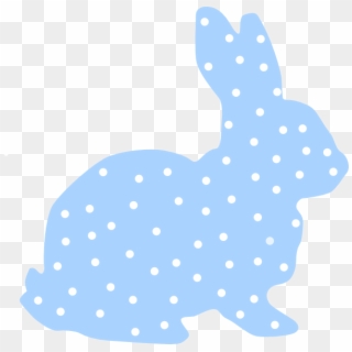 Blue Bunny Polka Dot Silhouette Svg Clip Arts 600 X - Bunny Easter Craft - Png Download