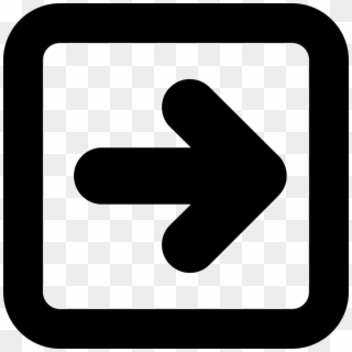 Right Arrow In Square Button Outline Comments - Sign Clipart