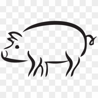 Llama Clipart Black And White Stencil - Outline Of A Pig - Png Download