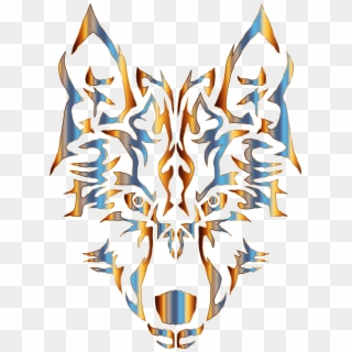 This Free Icons Png Design Of Chromatic Symmetric Tribal - Black And White Clipart Wolf Head Transparent Png