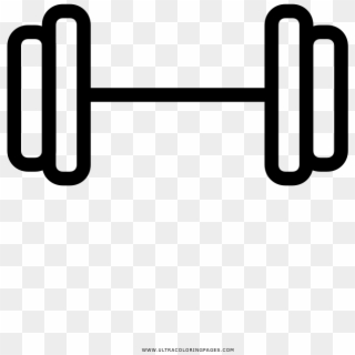 Dumbbell Coloring Page - Weight Lifting Bar Clipart Black And White - Png Download