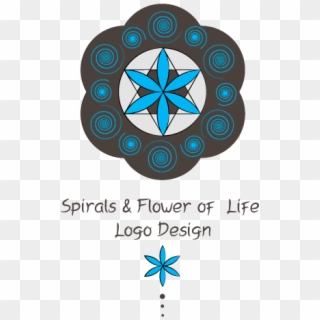 Spirals & Flower Of Life Logo - Cross Clipart